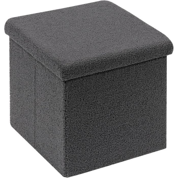 Bonlife Pouf cube de rangement pliable en velours avec couvercle, repose- pieds pour salon, vert, 40 x 40 x 40 cm Bonlife Pouf cube de rangement pliable en velours avec couvercle, repose- pieds pour salon, vert, 40 x 40 x 40 cm