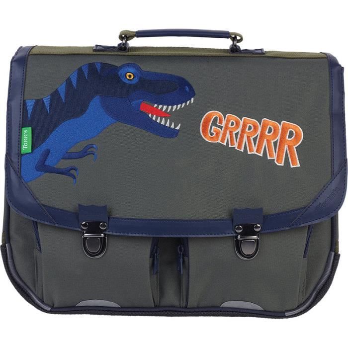 Cartable 41 Cm 2 Boucles Tann S Les Fantaisies Oscar Kaki Vert Vert kaki et bleu Cdiscount Bagagerie Maroquinerie