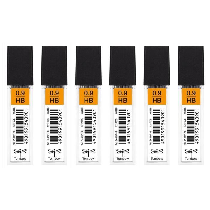 Fourniture Bureau Mines Pentel Super Polymer HB 0.7mm - Lot De 6 Recharges Ultra Résistantes Mines