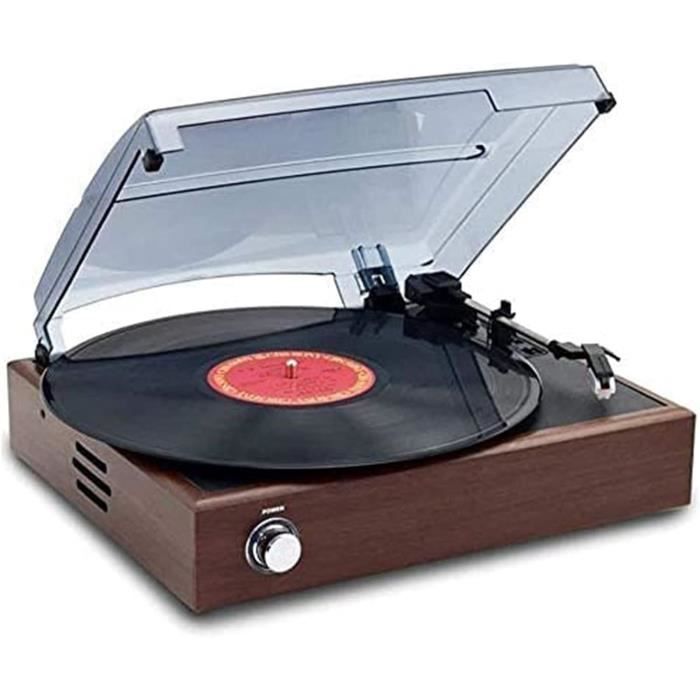 Tourne-disque vinyle Bluetooth avec haut-parleurs d'étagère stéréo de 36 watts, système Hi-Fi avec cartouche magnétique, enregistrement USB et arrêt automatique