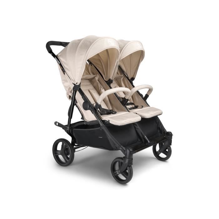 Poussette double pliable Twin avec harnais 5 points - Poussette légère -  Beige - Cdiscount Puériculture & Eveil bébé