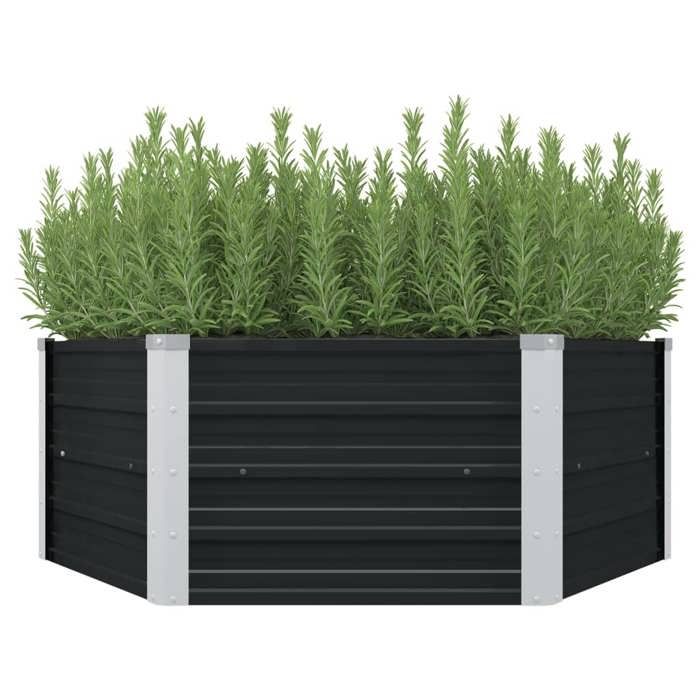 vidaXL Jardinière surélevée Anthracite 129x129x45 cm Acier galvanisé 45723