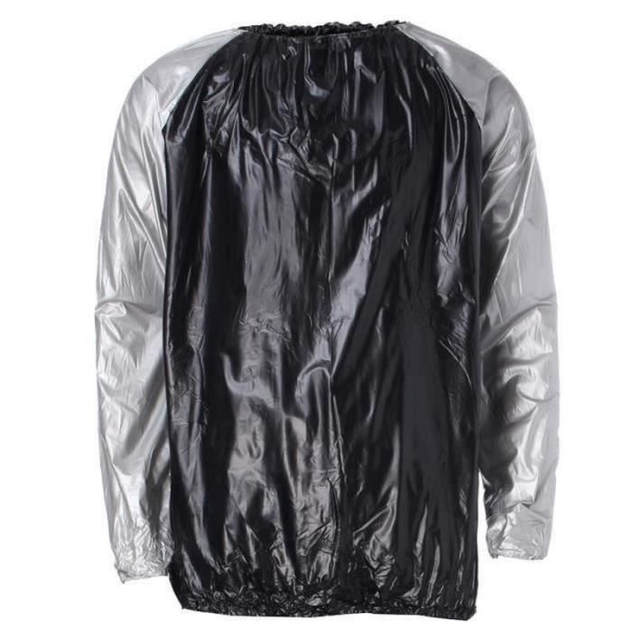 Combinaison Sauna Heavy Duty PVC Argent – Survêtement Sudation Perte De Poids Fitness Homme Femme – Taille 5XL