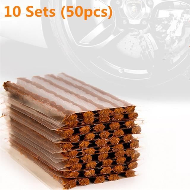 Kit Réparation Pneu - 50 Mèches De 100x6 Mm, Pour Crevaison Rapide Sur Voiture, Moto (pneus Tubeless)