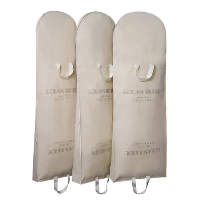 SAC A HABIT ,Beige---1 Pcs-180x65x20cm--180cm Sacs à Vêtements Respirants Pour Robe De Mariée