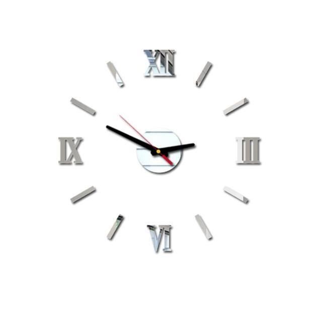 Horloge Murale Moderne DIY – 40 Cm, Miroir 3D, Mouvement Silencieux, Décoration Salon, Chambre, Bureau - 2