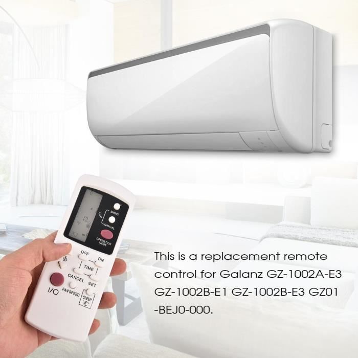 Télécommande De Remplacement ABS Pour Climatiseur Galanz GZ-1002A-E3 GZ-1002B-E1 - Blanche