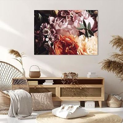Tableau Déco Murale Fleur élégante Sur Toile 100x70cm - Impression Moderne
