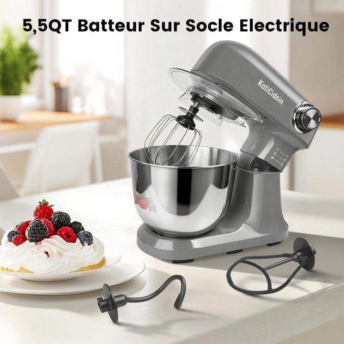 Robot pâtissier - KOTICIDSIN - 1500W - 12 Vitesses - Bol 5.5L