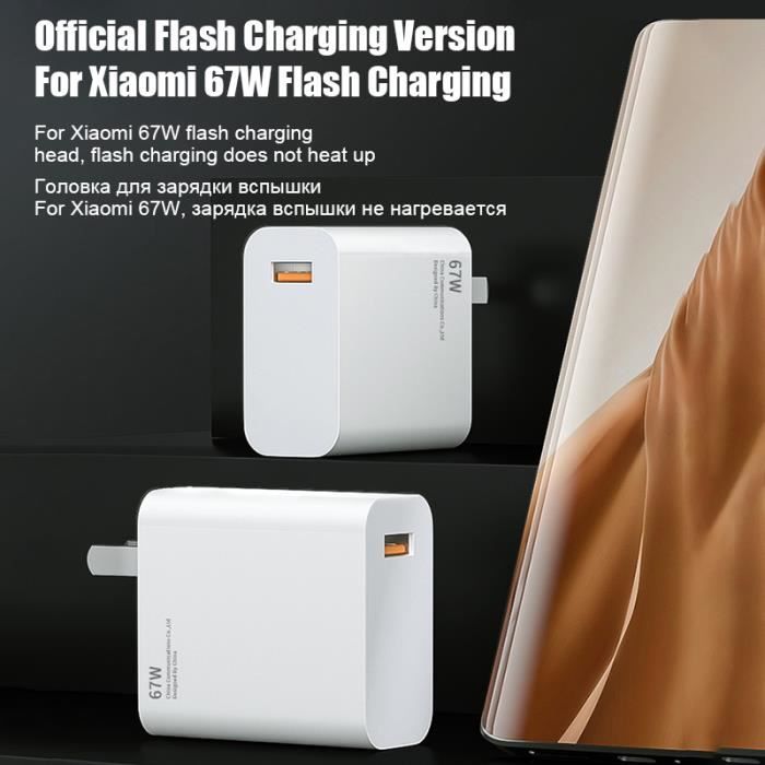 Chargeur US 120W-Chargeur USB de charge super rapide d'origine pour Xiaomi,  câble de charge de type C, Mi 11 - Cdiscount Téléphonie