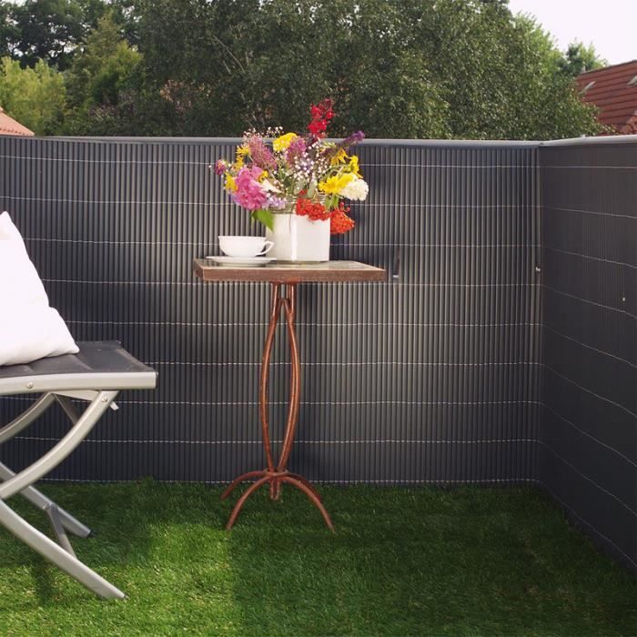 Brise-vue Balcon HDPE 220g/m² - 85x650 Cm - Marron - Œillets 50 Cm - Protection UV Et Vent - Avec Cordes Et Attaches