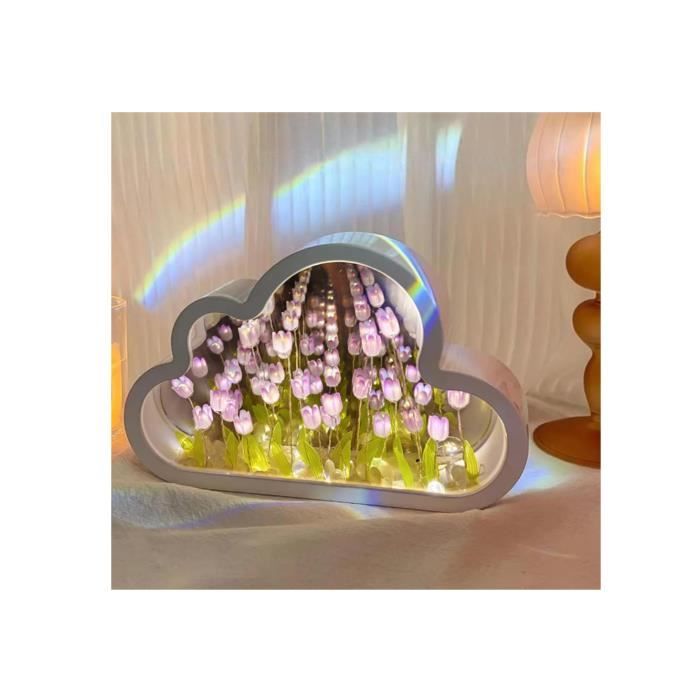 Lampe Tulipe Miroir Nuage, Lampe Tulipe Cloud Light, Lampe De Chevet Led, Lampe De Table Fleur