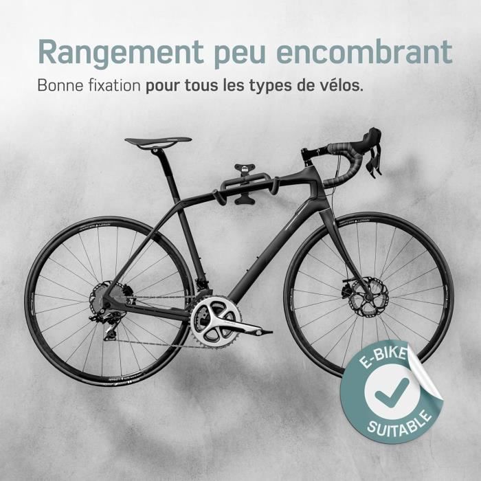 Support Mural Pour Vélo - Porte-vélo Réglable, Rangement Mural - Acier Carbone, Noir - Neuf
