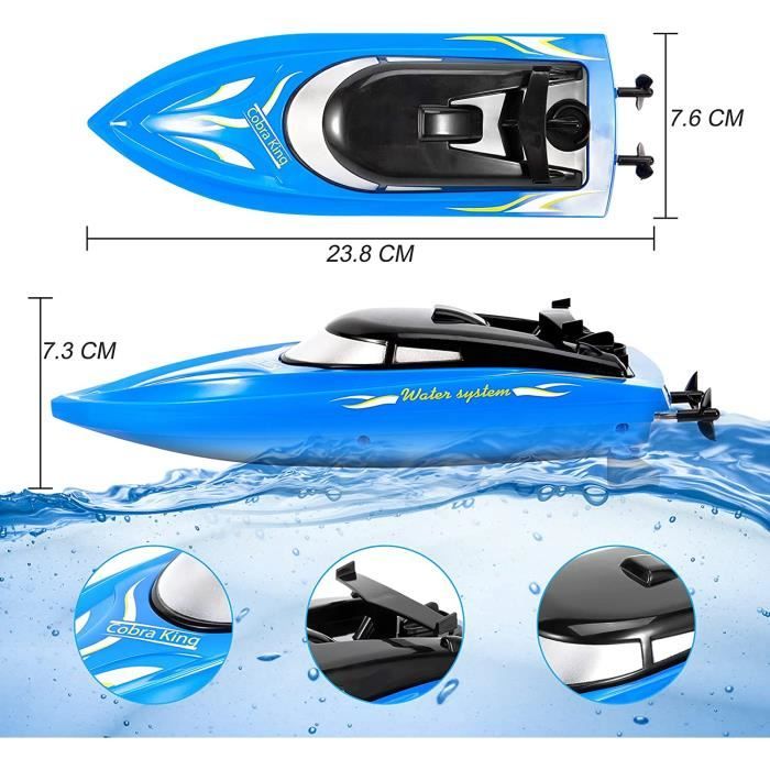 Bateaux RC 2.4G 25KM/H bateau de course à grande vitesse bateaux télécommandés 4 canaux pour