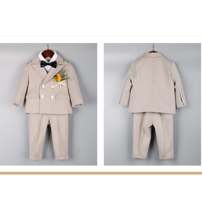 Costume Garçon Freebily Velours - Blazer Élégant Revers Un Bouton - Pour Baptême, Mariage, Cérémonie