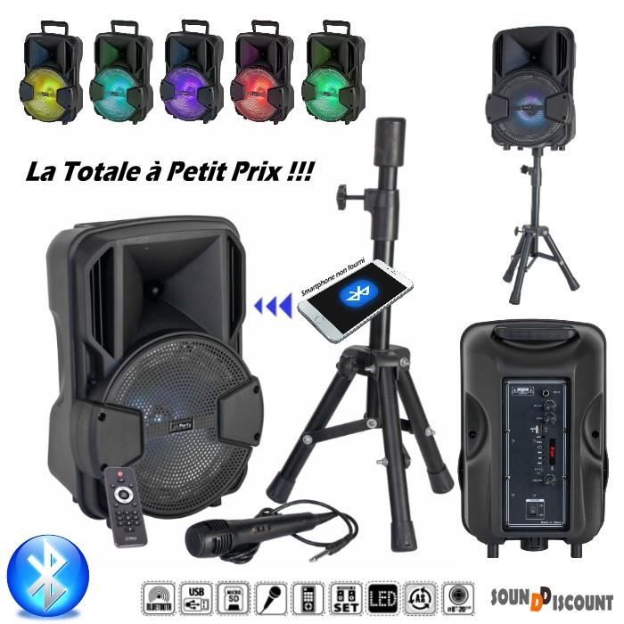 Pack Enceinte Karaoke sans fil sur batterie BOOSTKUBE Bluetooth / USB Effet  Astro - 2 Micros sans fil - Télécommande - Cadeau - Cdiscount TV Son Photo