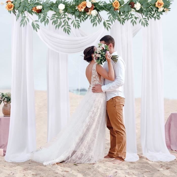 SALALIS Draperie d’arc de mariage Arche de mariage en mousseline de