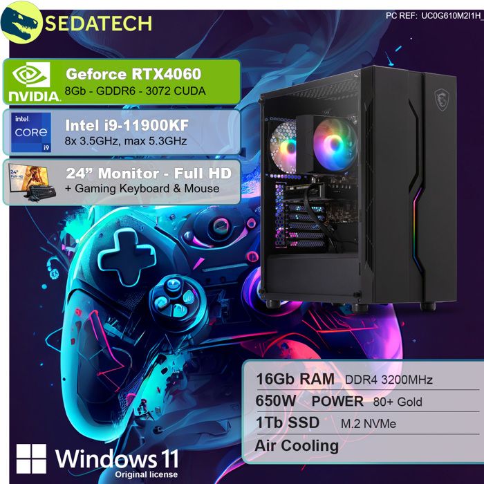 BEASTCOM Q3  PC Gamer Complet, AMD Ryzen 3 4X 4,00 GHz, 16Go RAM, 1To SSD,  4K Vega 8 Cœurs, Écran LED 24 + Clavier, WiFi, Win 11 - Cdiscount  Informatique