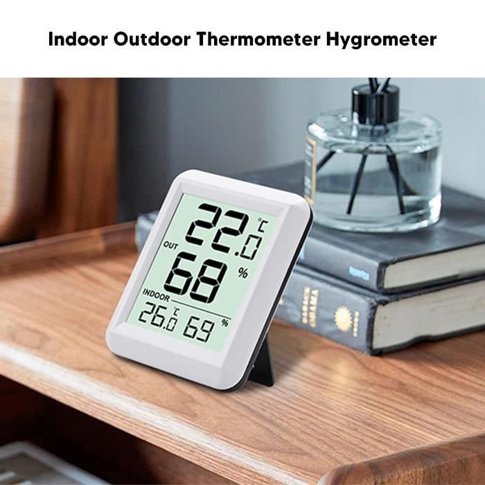 Thermomètre d'humidité, hygromètre intérieur ou extérieur – mini thermomètre  de bureau sans fil de 7,6 cm pour table, cuisine, voi - Cdiscount Jardin