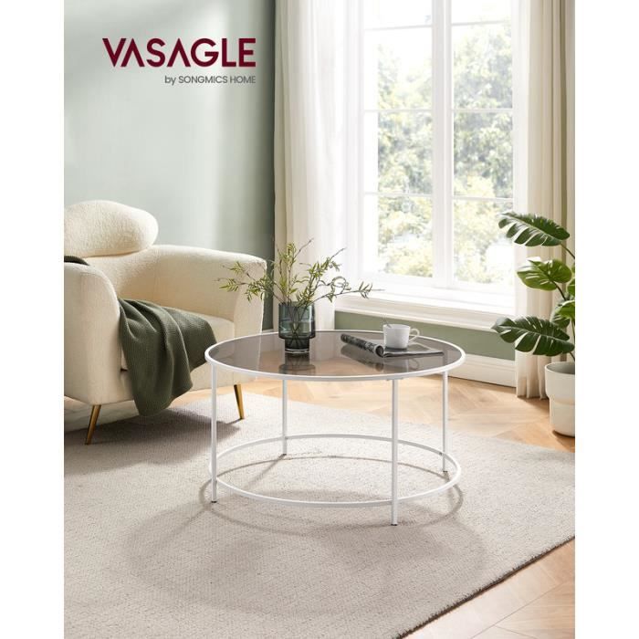 VASAGLE Table Basse, Table de Salon avec Plateau Relevable, avec Rangement  Ouvert et Compartiment Caché, Barres