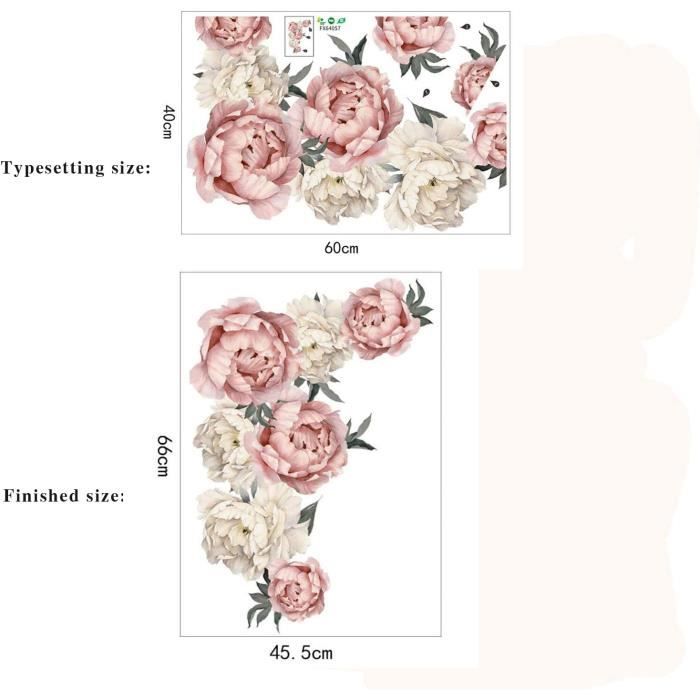 Stickers muraux Fleur de Pivoine rose Stickers muraux Décoration de la ...