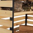 ID MARKET - Abri de stockage en bois pour bûches toit incliné et étagère-2