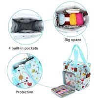 Sac à dos en fil de Crochet, sacs à tricoter, organisateur de rangement, fournitures, accessoires de couture ​ Fourre-tout portable, confortable et durable, étanche  15