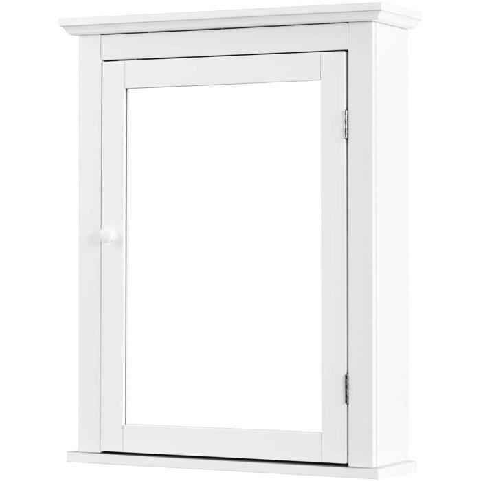 Armoire Murale Salle de Bain avec Miroir, Pharmacie, Étagère Hauteur