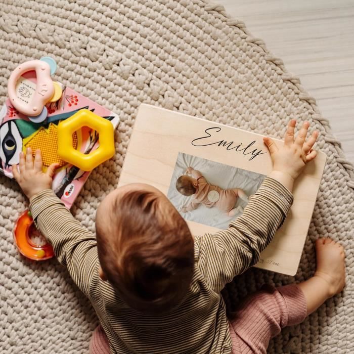 Boîte à Souvenirs Baptême Personnalisée En Bois - Cadeau Émotionnel Fille Ou Garçon