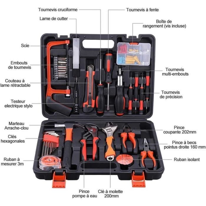Mallette À Outils Complète Coffre À Outils, Outils Bricolage Mecanique