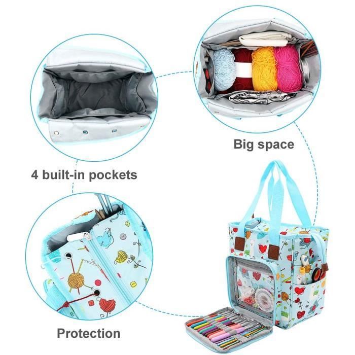 Sac tricot sac de voyage pour le rangement de fil avec jolie