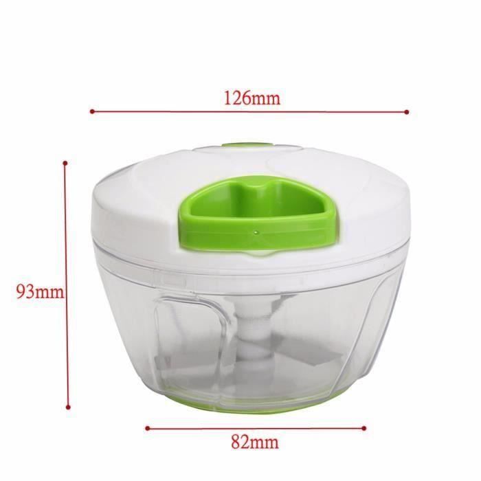 Hachoir Manuel 1000ml Haute Capacité - Coupe Oignon Acier Inoxydable 3 Lames Avec Couvercle Frais