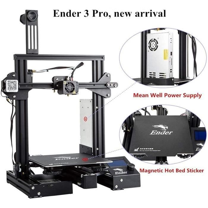 Imprimante 3D Creality Ender 3 Pro avec plaque de surface de