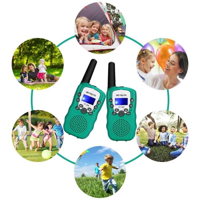 Retevis RT388 Talkie-walkie pour Enfants, Talki-walki pour Enfants, PMR446  Lampe de