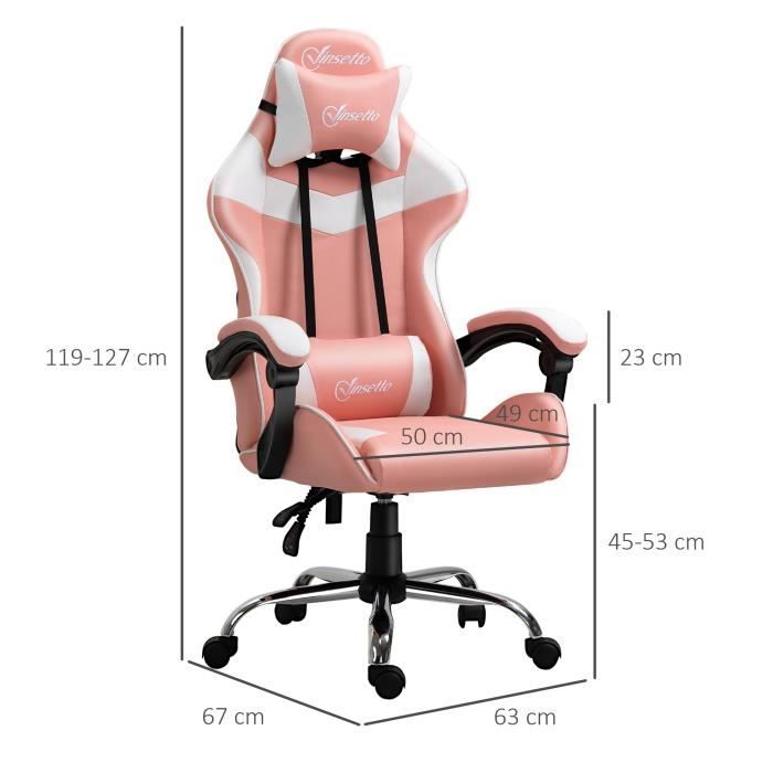 Vinsetto Fauteuil gamer chaise gaming chaise de bureau ergonomique