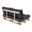 1x Coussin de siège pour canapé d'euro palette gris foncé coussins de palettes In-Outdoor rembourrage meuble-3