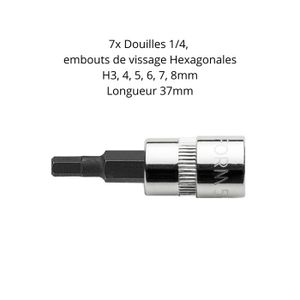 Douille Choc SHOCKWAVE 50mm 6 Pans - Adaptateur 1/4" Vers 1/2" Carré, Acier, Rouge