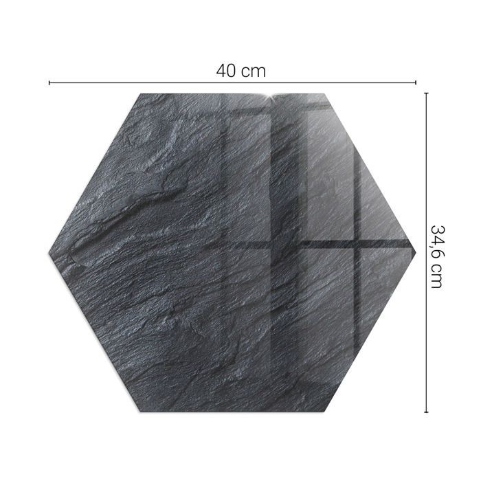 Plaque protection sol devant cheminée motif roche hexagonale 40x40 — free download