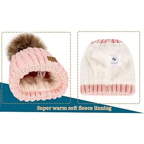 Bonnet Hiver Femme 4sold - Fourré Pompon Gros - Taille Unique