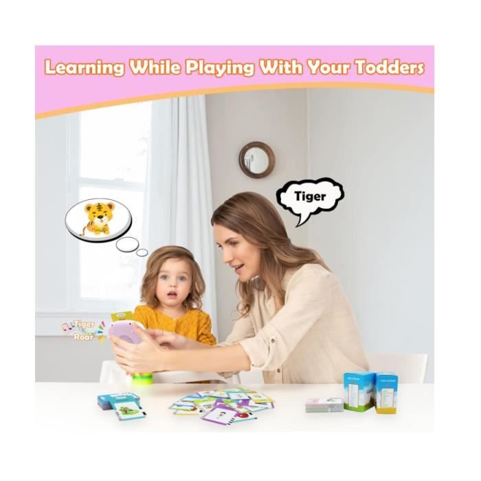 TimingSXD Lot de 112 cartes flash parlantes pour les tout-petits de 2 à 3 ans