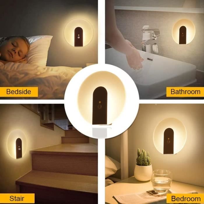 Lampe LED Détecteur Mouvement 360° Sans Fil pour Jardin Mur Toilettes -  Blanc - Cdiscount Bricolage