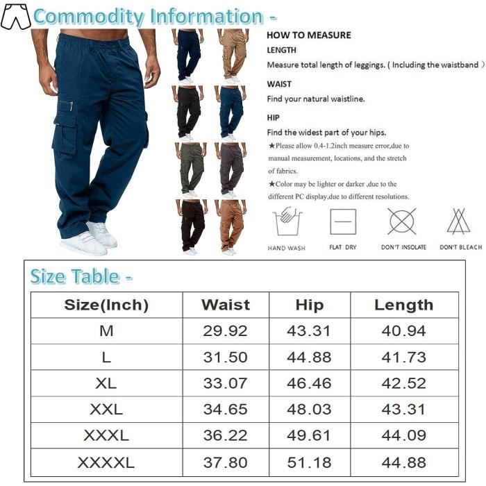 Pantalon Homme Multifonction - Style Militaire, élastique, Nombreuses Poches, Pour Travail, Moto, Randonnée