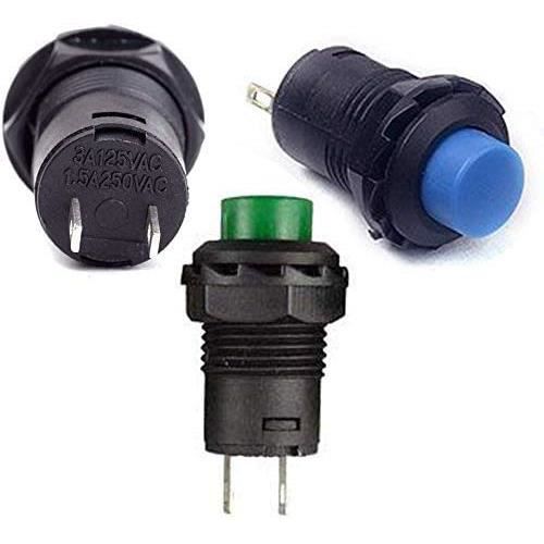 14Pcs 12Mm Momentane Bouton Poussoir Spst On-Off Ac 250V-1.5A 125V-3A ...