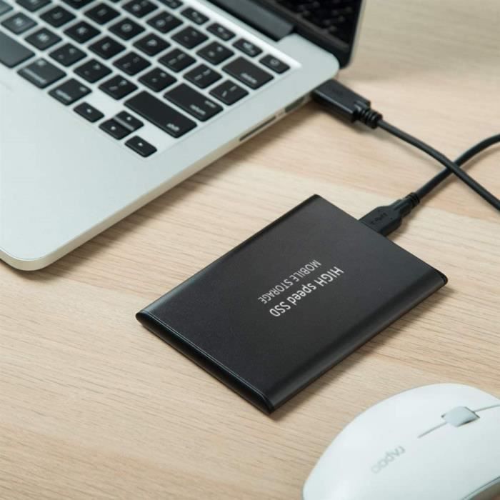 Disque Dur Externe SSD Portable 6TB 6To Type-C Métallique Noir 11*3.2*1cm  Mini Taille avec Pochette Sac de Stockage en Tissu - Cdiscount Informatique