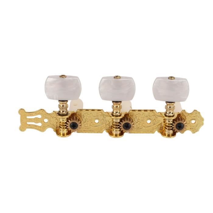 Lot 6 Chevilles ébène Pour Chevalet Guitare - Point Abalone Vert Laiton, Longueur 30 Mm, Décoration élégante
