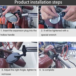 DREAMIZER Rétroviseurs latéraux universels pour embout de guidon - Pour scooter, moto cruiser, moto de sport, chopper - Bleu
