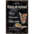 1 pcs Plaque Murale Vintage Tableau en Métal Publicité Décoration de Panneau Peinture Poster, Whisky Old Fashioned 20x30cm[3884]-0