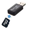 CABLING® Clé USB 2.0 Haute Vitesse Lecteur Carte Mémoire Adaptateur Micro SD TF Reader Noir-0