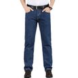 Jean Homme,Jeans Homme Regular en Coton Coupe Droite,Classique Pantalon Homme Jeans pour Orintemps et Automne-Bleu Foncé-0