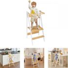 Tour d'apprentissage en Bois - MIPAN- Tour d Observation Enfant - Multi-usages - Pliable - Pour les 1 à 6 ans - Blanc